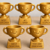 Mini Trofeo Sonriente Personalizado 3D – Detalle Motivacional y Regalo Feliz
